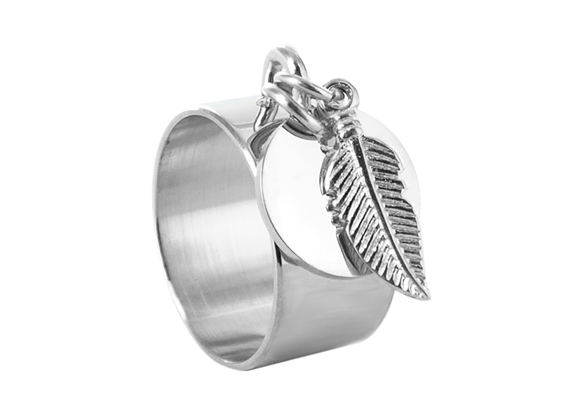 Bague acier plume et m daille personnaliser Emotional