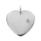 Pendentif coeur en acier inoxydable serti d'un OZ blanc