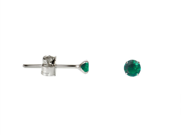 Boucles d'oreilles argent 925 "Solitaire vert"