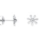 Boucles d'oreilles fleur en acier inoxydable argenté - 10mm