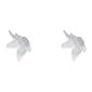 Boucles d'oreilles licorne en acier inoxydable argenté - 12mm