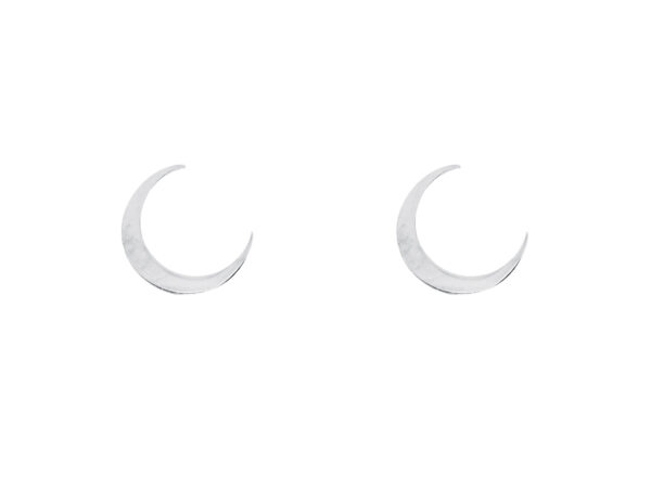 Boucles d'oreilles croissant de lune en acier inoxydable argenté - 10mm