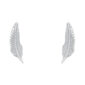 Boucles d'oreilles plume en acier inoxydable argenté - 15mm