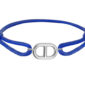 Bracelet ajustable décoré d'un pendentif MAILLE MARINE en acier inoxydable argenté