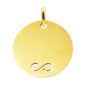 Pendentif médaille ronde à personnaliser avec infini découpé en acier inoxydable doré - 20mm