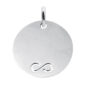 Pendentif médaille ronde à personnaliser avec infini découpé en acier inoxydable argenté - 20mm