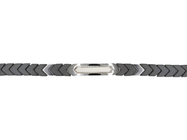 Bracelet homme maille chevron en acier inoxydable argenté