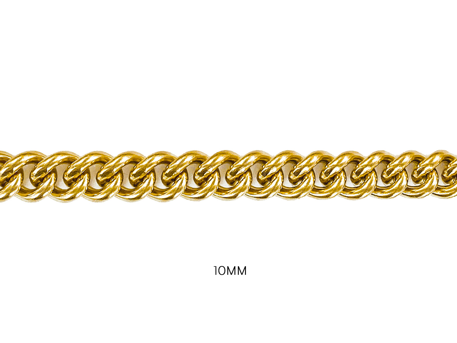 Bracelet maille gourmette en acier 10 mm