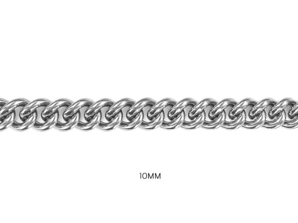 Bracelet maille gourmette en acier 10 mm