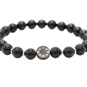 Bracelet homme en pierres naturelles - Onyx noir (8mm)