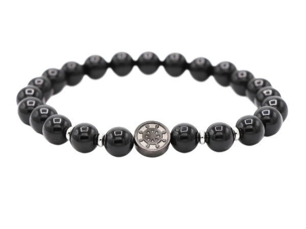 Bracelet homme en pierres naturelles - Onyx noir (8mm)