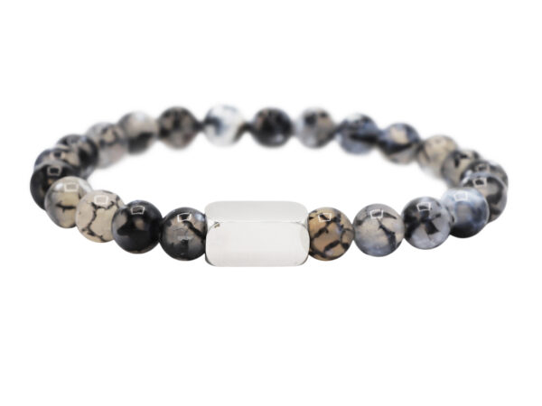 Bracelet homme en pierres naturelles - Agate veine de dragon (8mm)