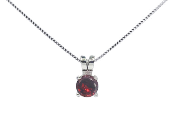 Trio rouge composé d'un collier de boucle d'oreilles "solitaire" et d'une bague ajustable argent 925/1000 rhodié