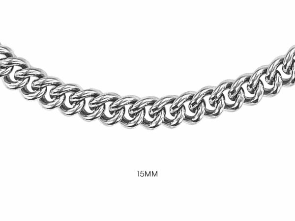 Chaine maille gourmette acier | Taille maille : 15MM