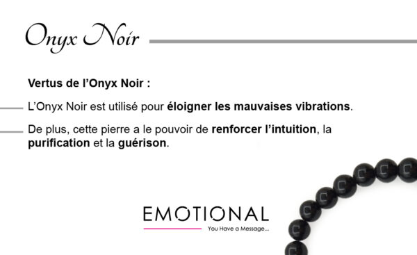 Bracelet homme en pierres naturelles - Onyx noir (8mm)