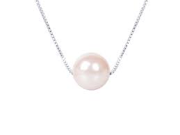 Collier argent 925 orné d'une perle de nacre rose - blanche - noir irisé - argent